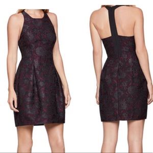 BCBG GENERATION Women’s Black & Burgundy Floral Formal/Evening Mini Dress Sz 6